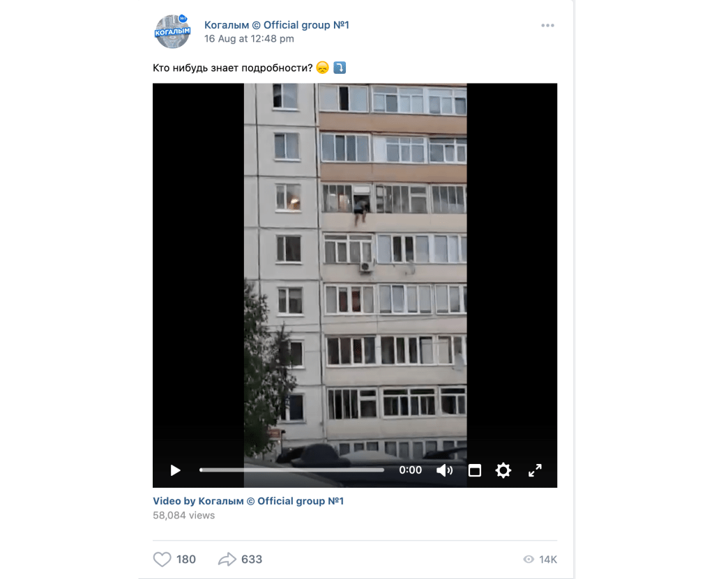 Video was posted on Russian social media