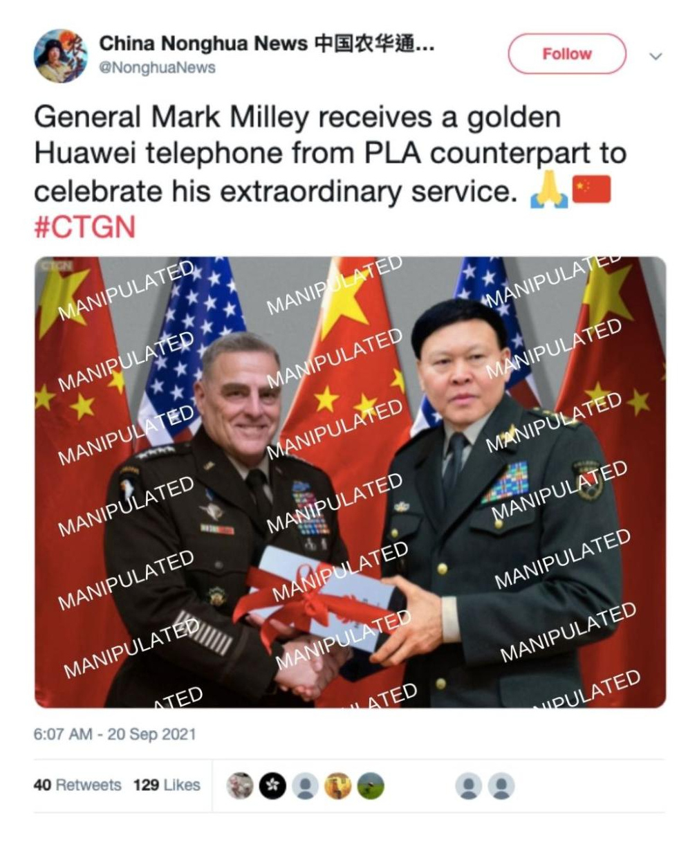 Screenshot of the tweet and the manipulated image