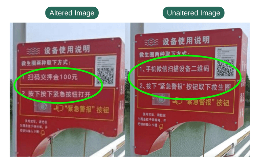 The words in circle are altered