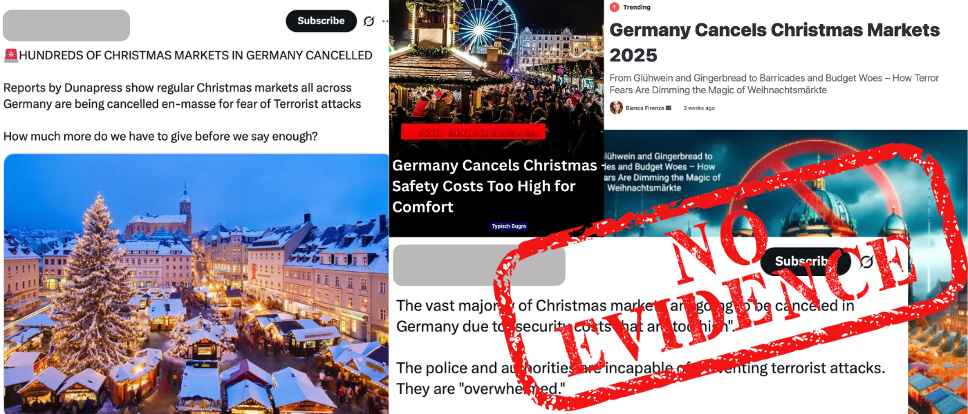 Feature image made up of related Christmas market claims and images