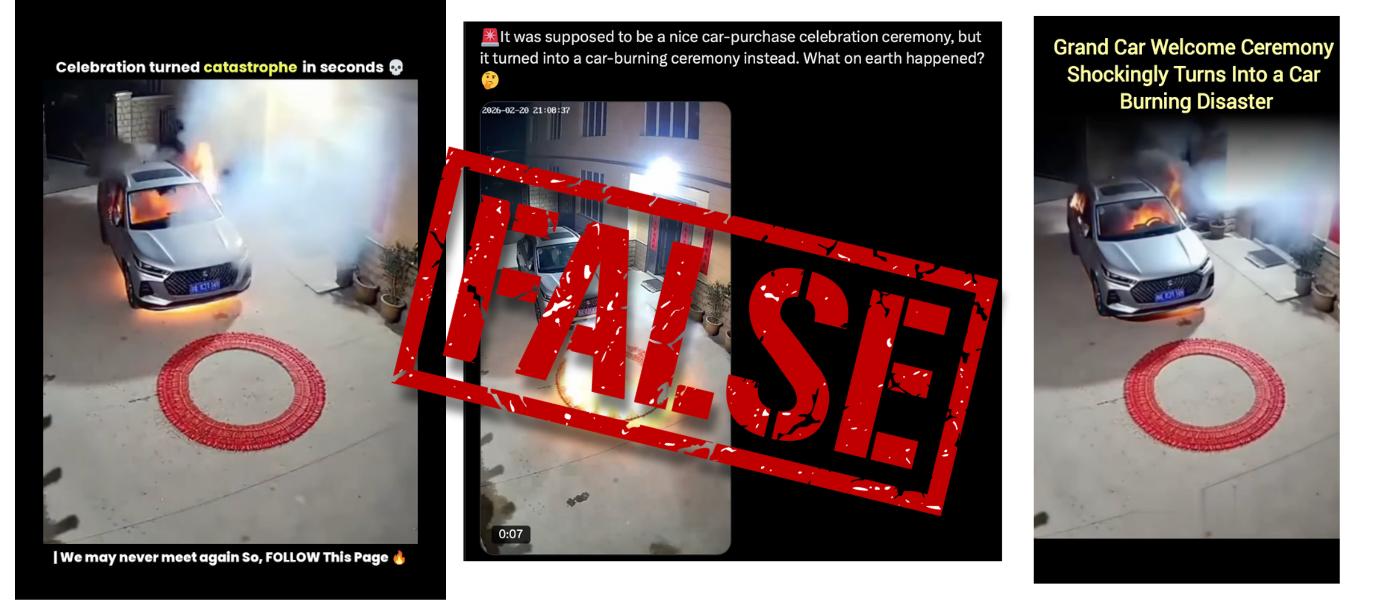 False: Viral ‘new car on fire’ video during firecrackers celebration is made by AI