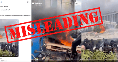 Misleading: Dated protest video from Athens falsely shared as recent unrest