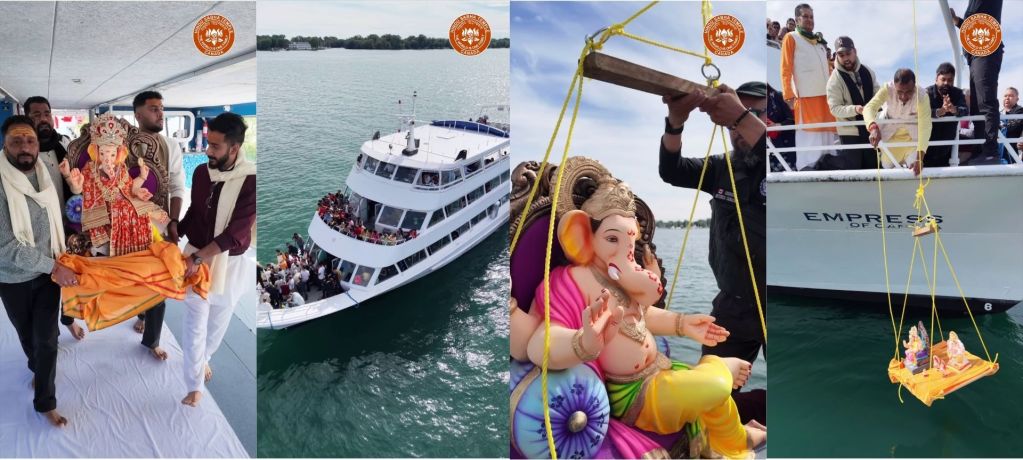 Scenes from the Hindu Sabha Temple's idol immersion during this year's Ganpati Festival